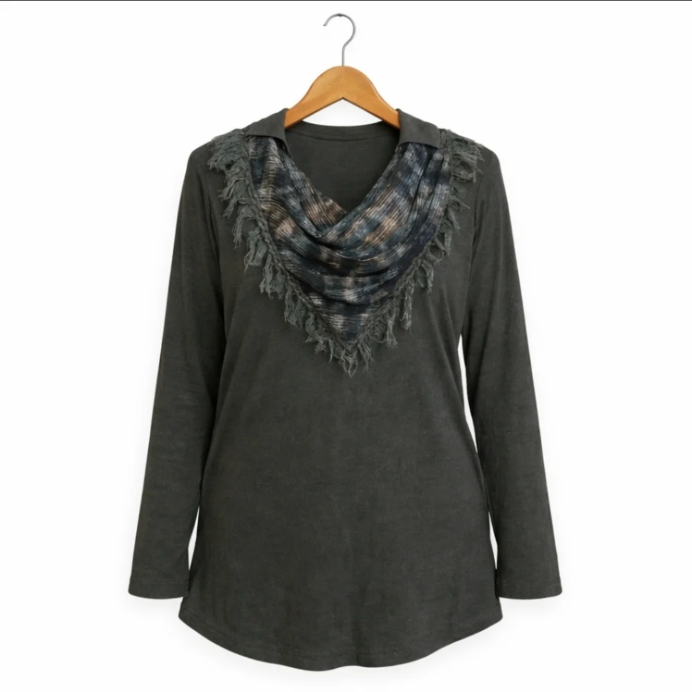Signature Weekend Green Sweater Scarf Set Womens Sz L